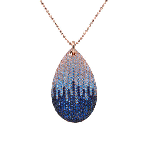 Серебряное колье с позолотой и цирконием