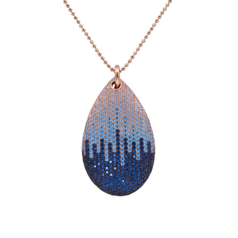 Серебряное колье с позолотой и цирконием