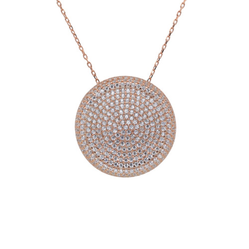 Колье из серебра с позолотой и цирконием