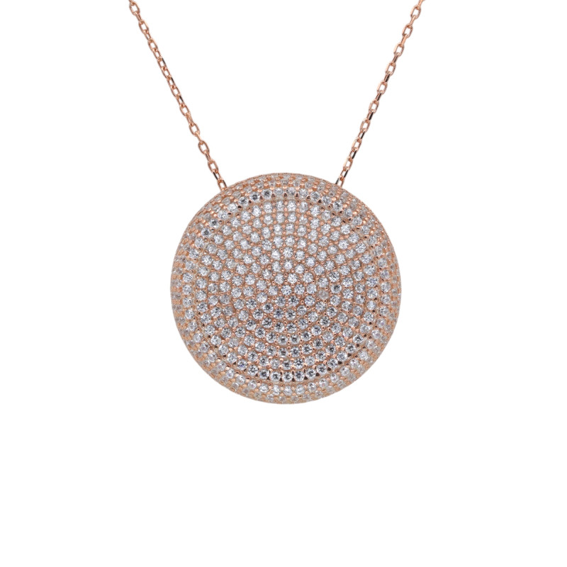 Колье из серебра с позолотой и цирконием