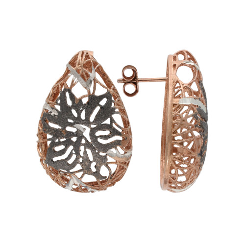 Серебряные серьги-пусеты с позолотой