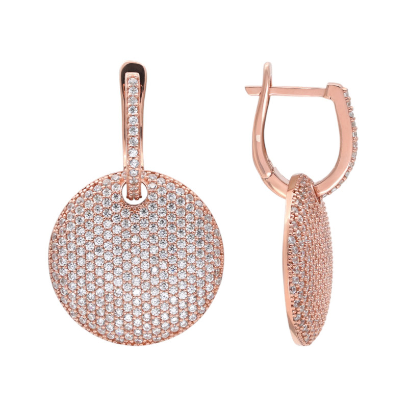 Позолоченные серьги из серебра с цирконием