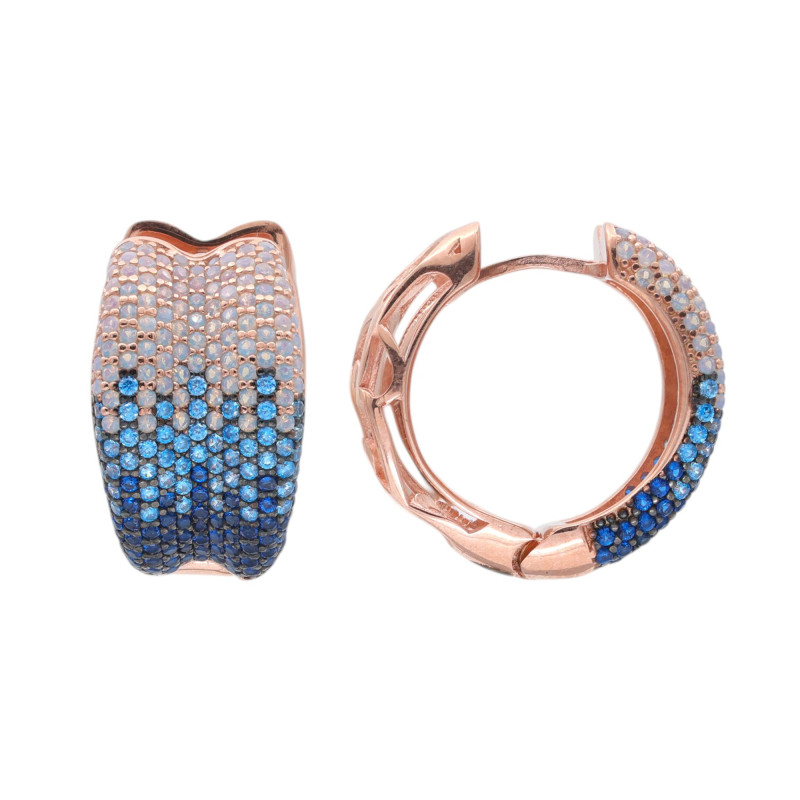 Серьги из серебра с позолотой и цирконием