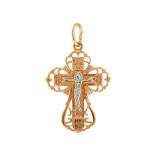 Крестик из серебра золочёный