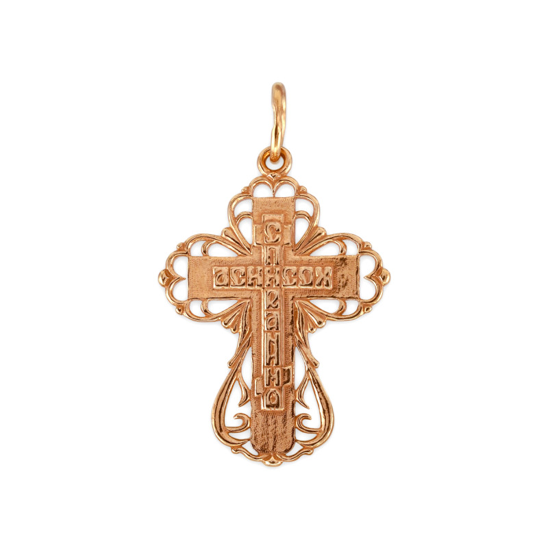 Крестик из серебра золочёный