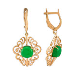 Серьги из серебра с нефритом