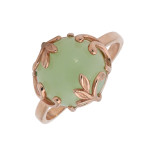 Кольцо серебряное с искусственным нефритом