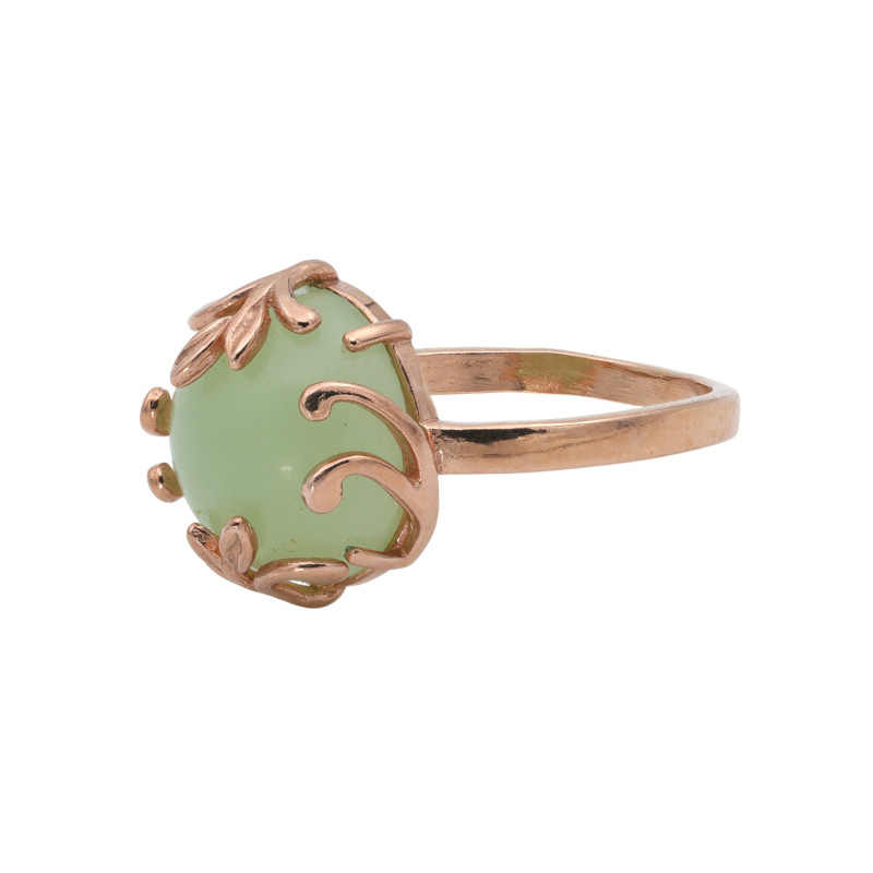 Кольцо серебряное с искусственным нефритом