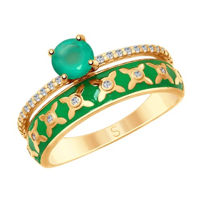 Комплект: серьги-пусеты и кольцо