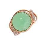 Кольцо из серебра с искусственным нефритом