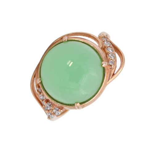 Кольцо из серебра с искусственным нефритом