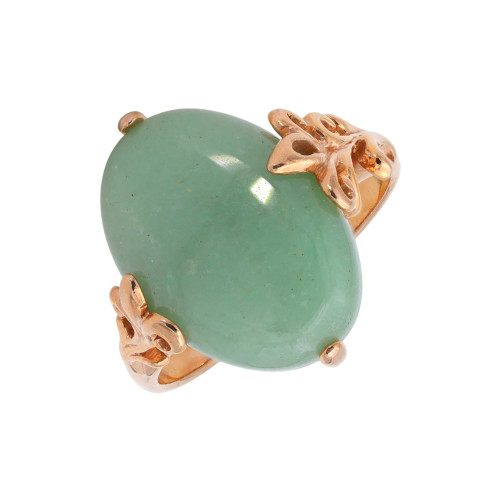 Кольцо из серебра с искусственным нефритом