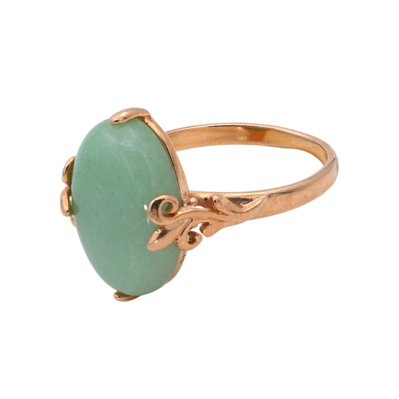 Кольцо из серебра с искусственным нефритом