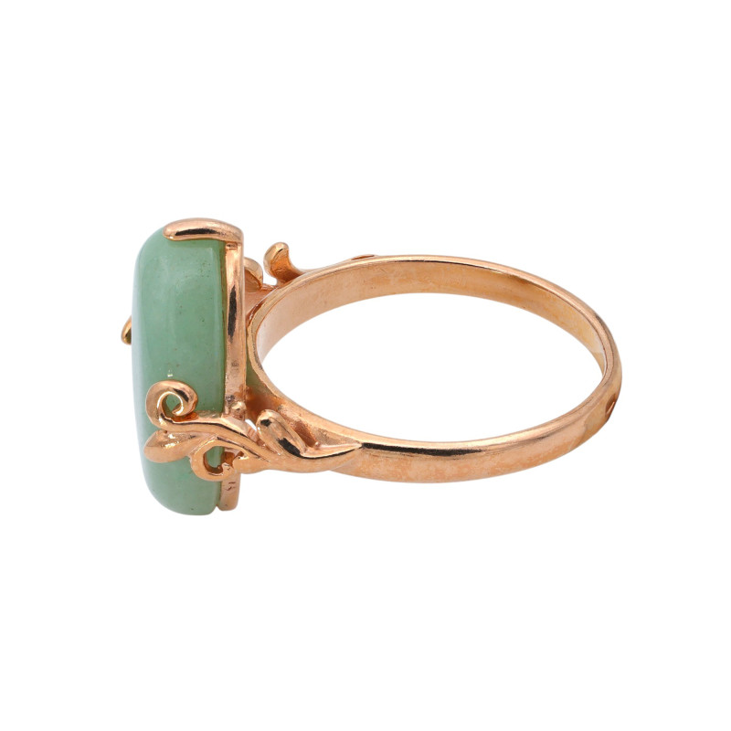 Кольцо из серебра с искусственным нефритом