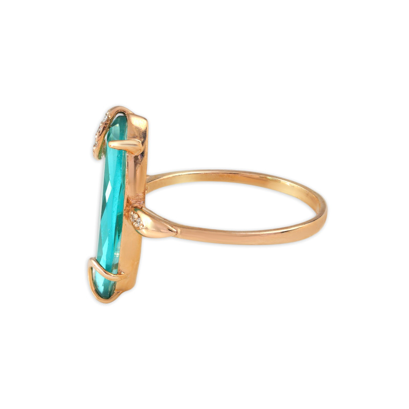 Серебряное кольцо с кварцем и фианитами