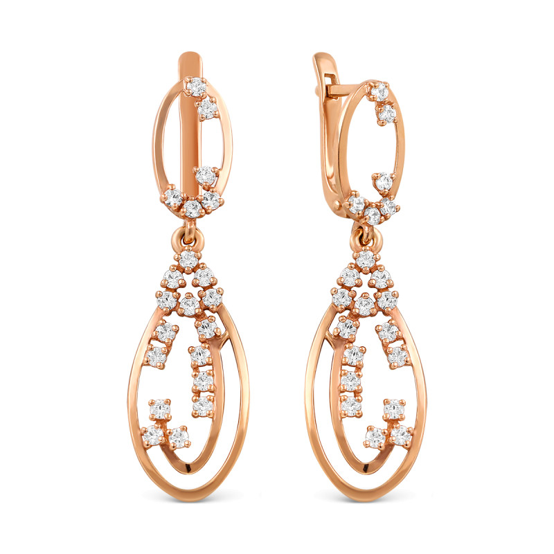 Серьги с фианитами