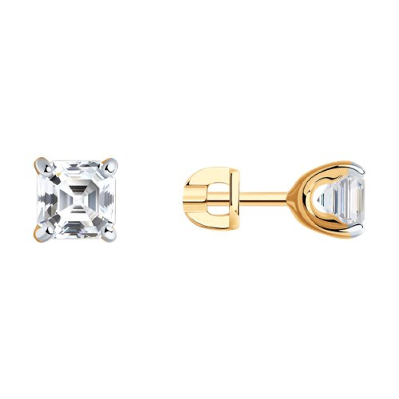 Комплект: серьги-пусеты и кольцо