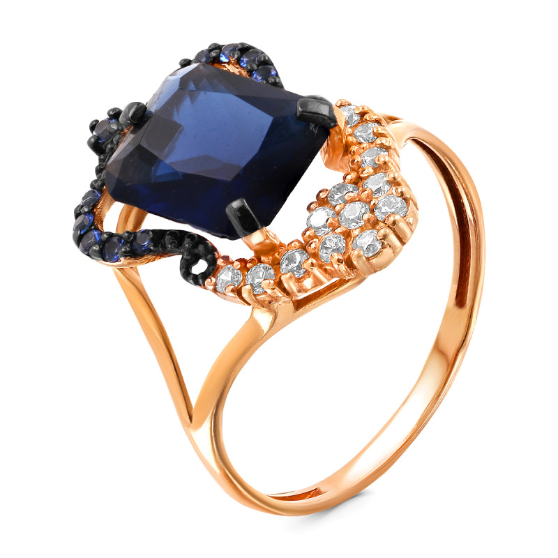 Кольцо с кварцем и финитами