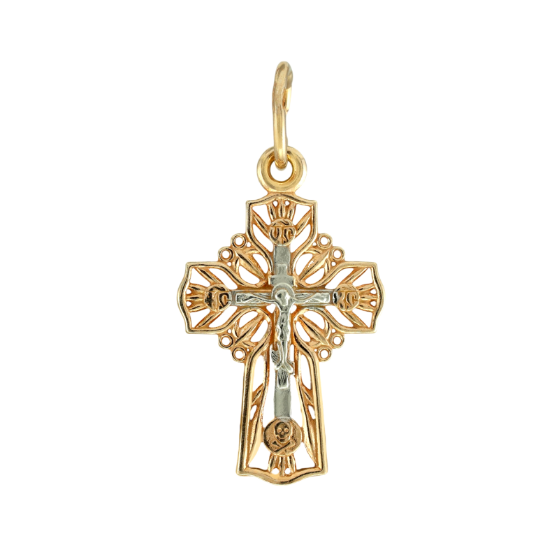 Позолоченный крестик из серебра