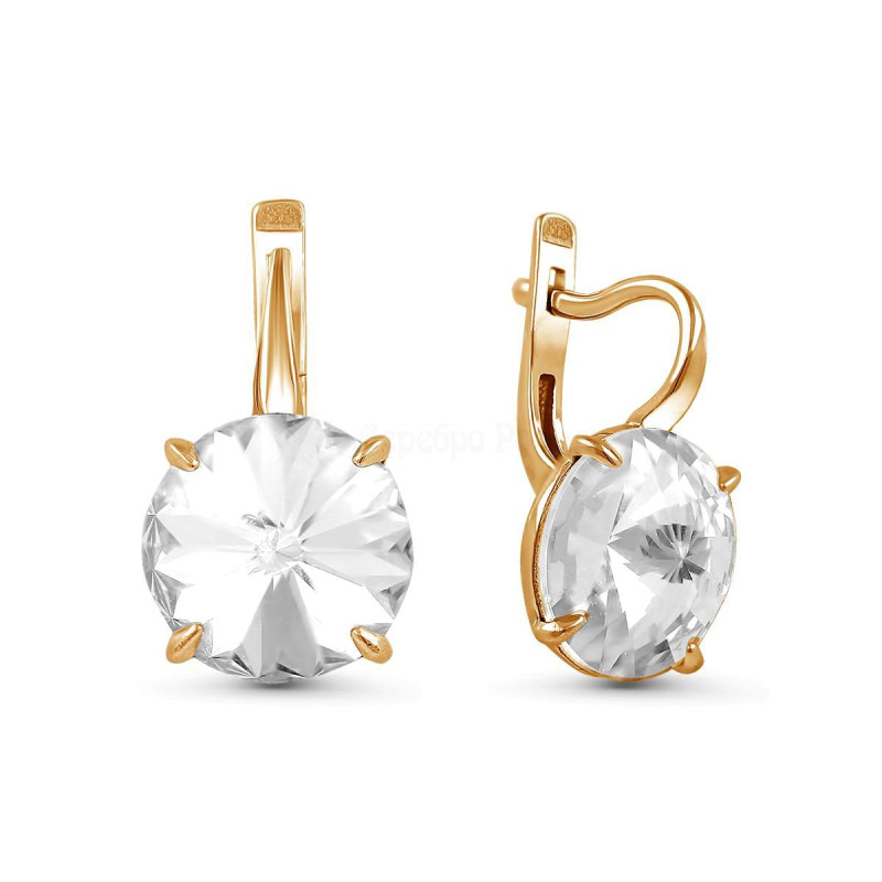 Серьги с ювелирными кристаллами