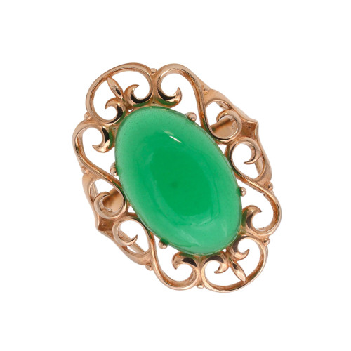 Серебряное кольцо с искусственным нефритом