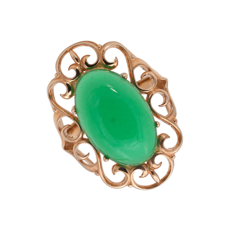 Серебряное кольцо с искусственным нефритом