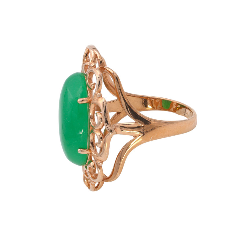 Серебряное кольцо с искусственным нефритом