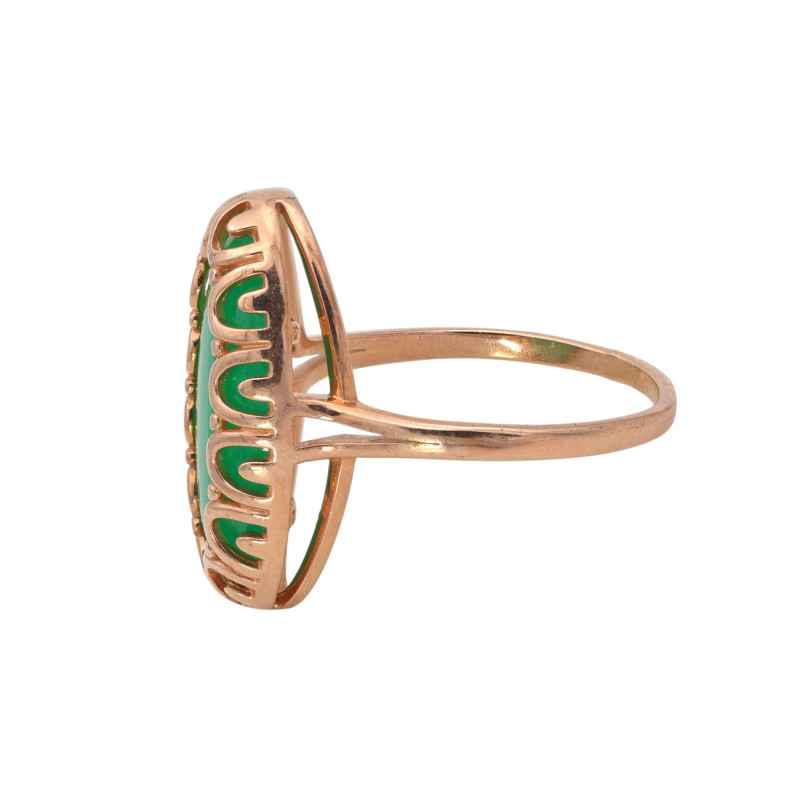 Кольцо серебрянное с искусственным нефритом