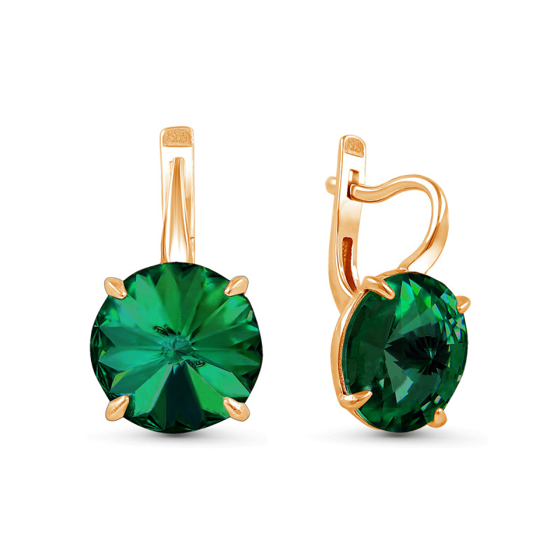 Серебряные серьги с ювелирными кристаллами