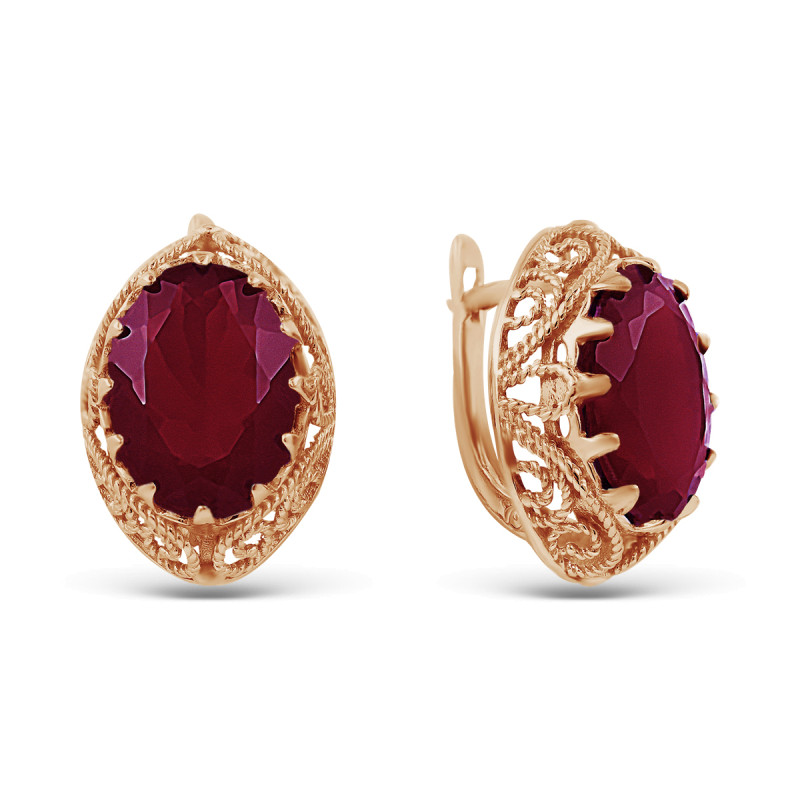 Серьги позолоченные с кварцем