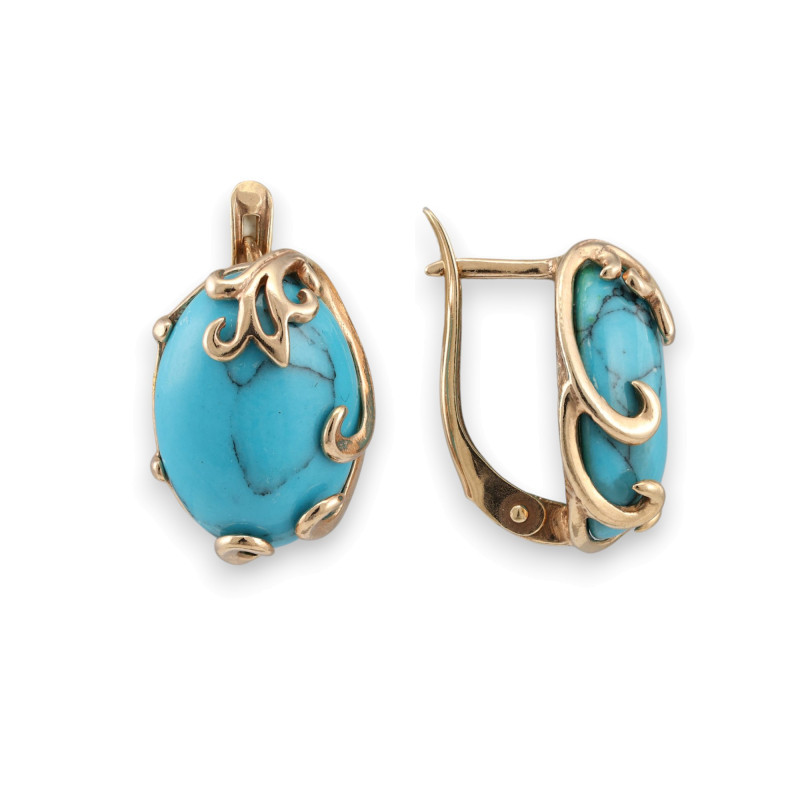 Серьги из серебра с бирюзой