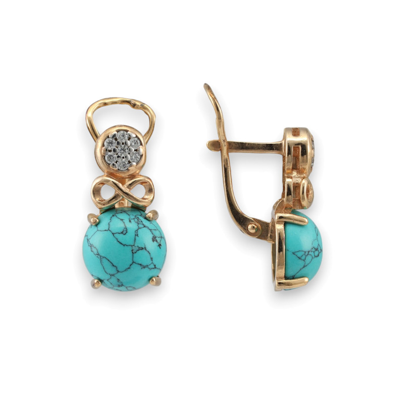 Серьги из серебра с бирюзой