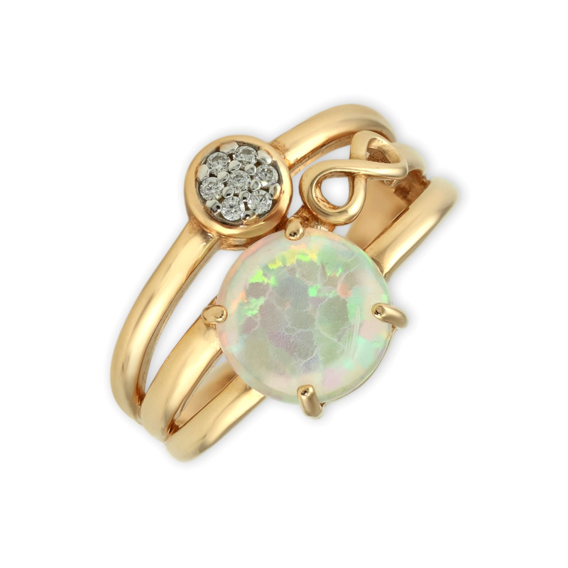 Кольцо из серебра с опалом