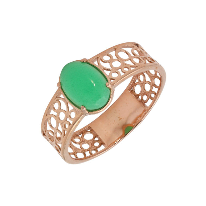 Серебряное кольцо с искусственным нефритом