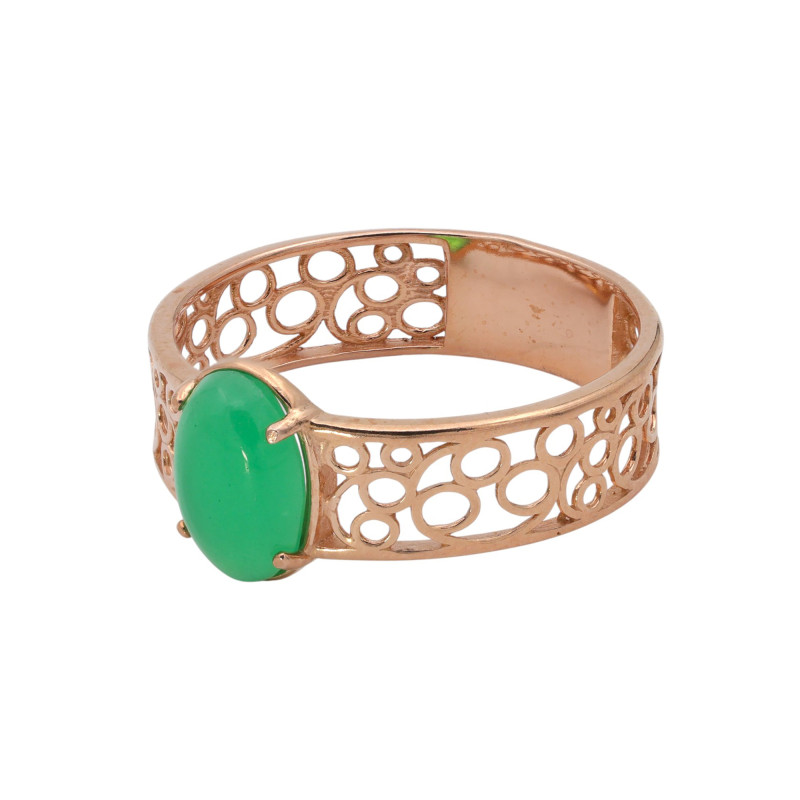 Серебряное кольцо с искусственным нефритом