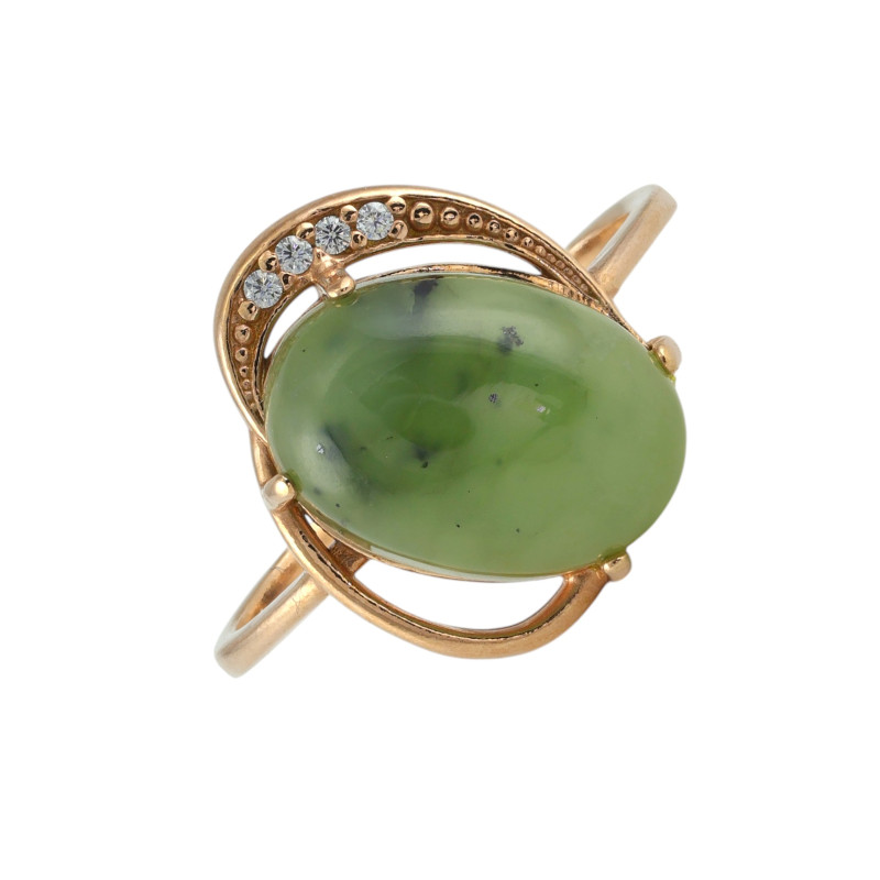 Кольцо из серебра с натуральным нефритом