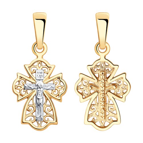 Серебряный крест с позолотой