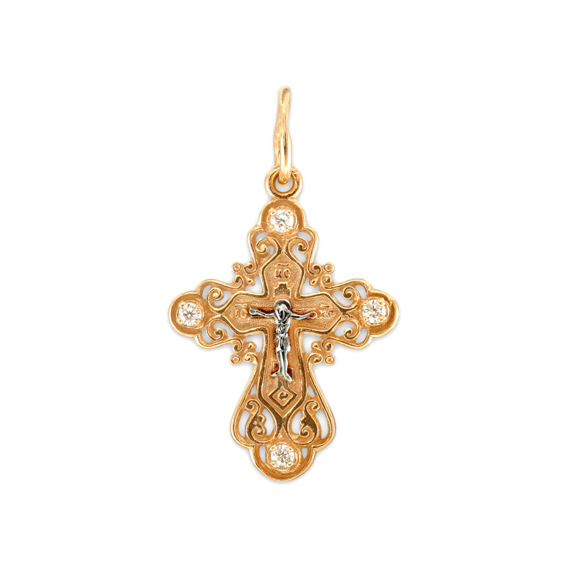 Серебряный крест с позолотой