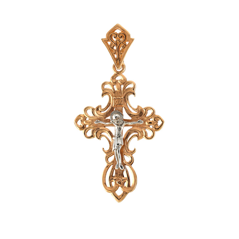 Крестик из серебра позолоченный