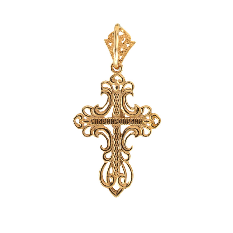 Крестик из серебра позолоченный