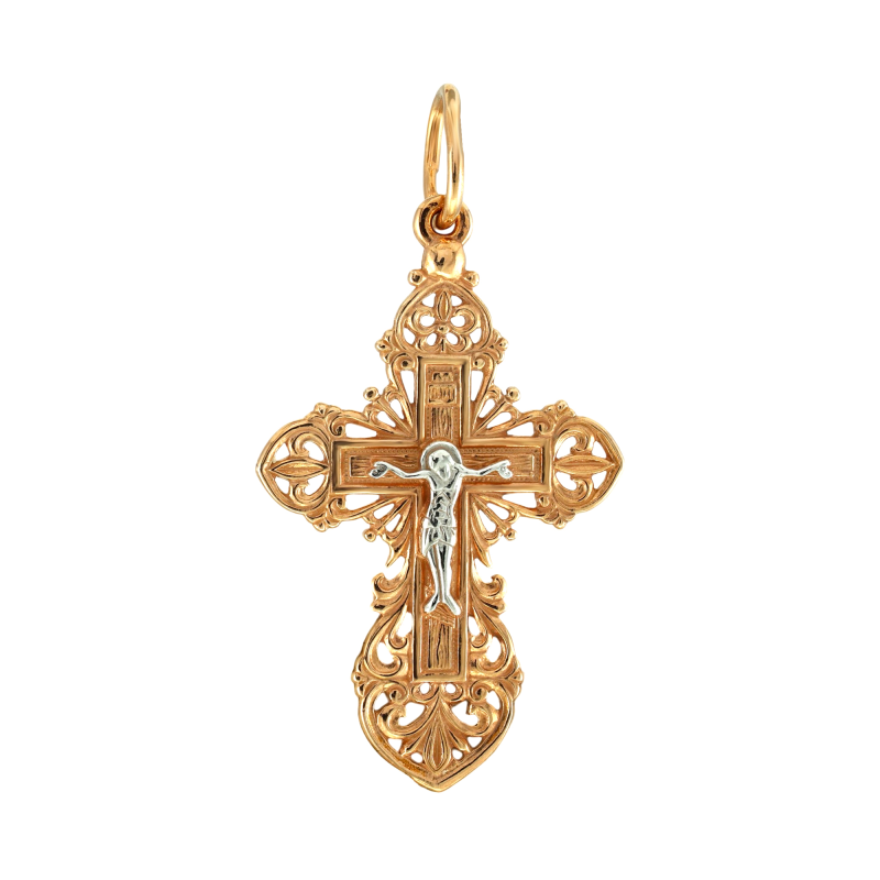 Крест из серебра с позолотой