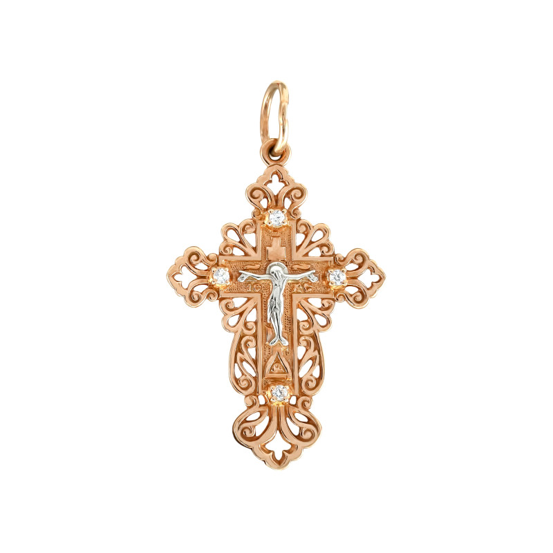 Крест из серебра с позолотой