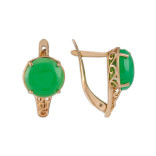 Серьги серебряные с искусственным нефритом