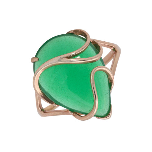 Кольцо из серебра с искусственным нефритом