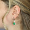 Серебряные серьги с искусственным нефритом