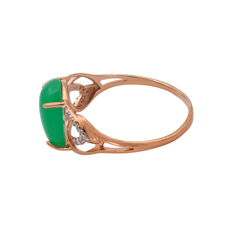 Серебряное кольцо с искусственным нефритом