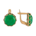 Серьги из серебра с искусственным нефритом