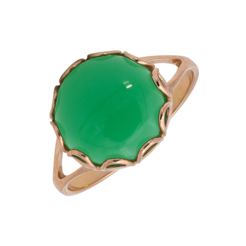 Серебряное кольцо с искусственным нефритом