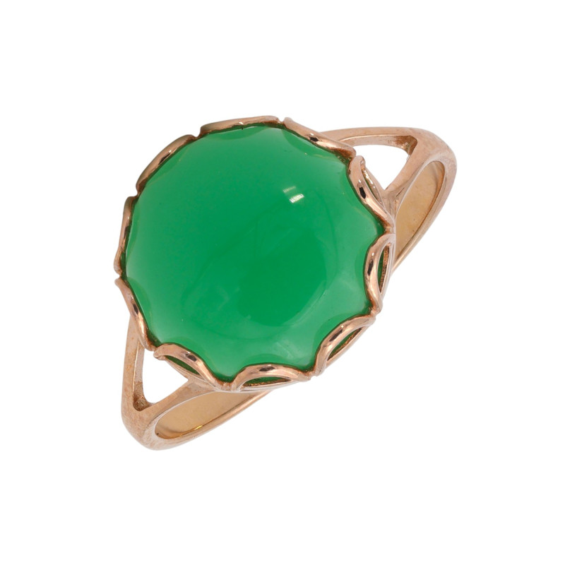 Серебряное кольцо с искусственным нефритом