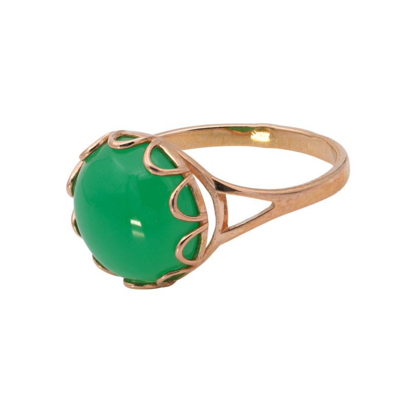 Серебряное кольцо с искусственным нефритом